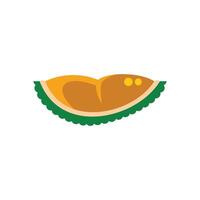 Ripe durian fruit showing its seeds and flesh illustration vector