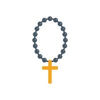 Rosary beads with cross representing religion and faith vector