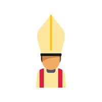 Catholic bishop wearing traditional mitre hat standing for religion and faith vector