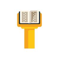 Open book standing on a yellow pedestal displaying text vector