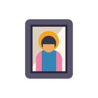 Religious icon showing a saint in colorful frame vector