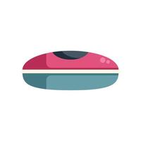 Modern red hovercraft floating on air cushion vector