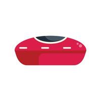 Red spaceship flying through space exploration illustration vector
