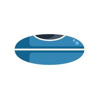 Blue unidentified flying object hovering in sky vector