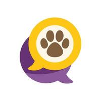 Paw print talking about pet adoption and rescue vector