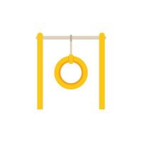 Yellow gymnastic ring hanging on a horizontal bar vector