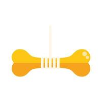 Dog bone hanging from string toy playful pet supply vector