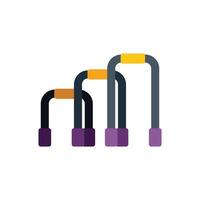 Push up bars allowing multiple grip positions for strength training vector