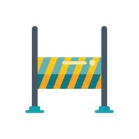 Yellow striped barrier blocking access with diagonal lines pattern for construction site vector