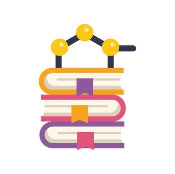 Molecular structure connecting stack of books for knowledge vector