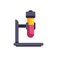 Test tube with blood sample being held by medical clamp in laboratory vector
