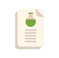 Laboratory experiment protocol with flask icon on document vector