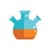Round bottom flask containing chemical substance for experiment vector