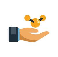 Businessman holding molecule symbolising innovation in science and technology vector