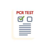 Pcr test form showing negative coronavirus result icon vector