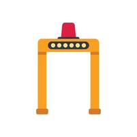 Metal detector gate flashing red detecting threat alerting security personnel vector