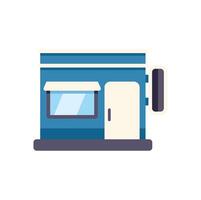 Small business storefront building with awning and sign vector