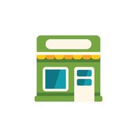 Green storefront building representing small business and local commerce vector