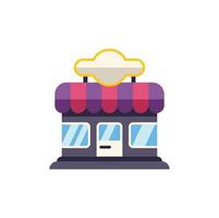 Small business storefront with awning and blank sign representing local commerce vector