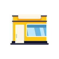 Yellow storefront facade building with signboard illustrating small business vector