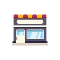 Small business storefront building with sign for branding mockup vector