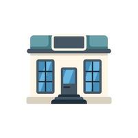 Small store with large windows displaying products for sale vector