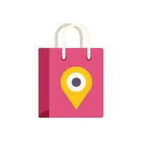 Shopping bag displaying location pin for local store purchases vector