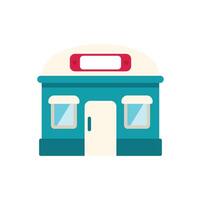 Small business building with blank signboard having space for text vector