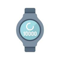 Smartwatch showing 10000 steps on screen icon vector