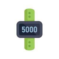 Fitness tracker displaying steps walked reaching goal vector