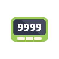 Electronic tally counter showing almost 10000 items counted green background vector