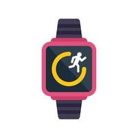 Smartwatch showing running man icon on screen displaying fitness app interface vector