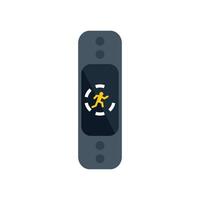 Fitness tracker showing running man icon on screen display vector