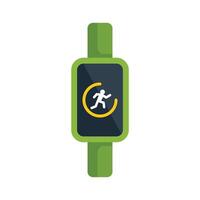 Smartwatch showing running man icon on screen vector