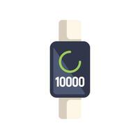 Smartwatch showing 10000 steps challenge progress bar vector