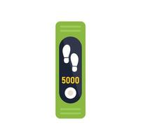 Fitness tracker showing steps walking icon in flat style vector