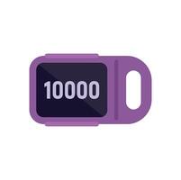 Pedometer counting steps reaching goal of 10000 steps a day vector