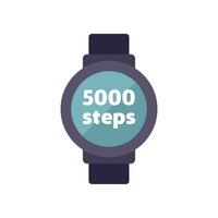 Smartwatch showing 5000 steps icon walking tracker vector