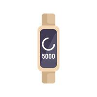 Smart watch showing progress bar reaching 5000 steps goal vector