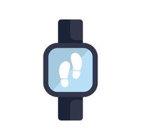 Smartwatch displaying walking footprint icon, tracking fitness progress vector