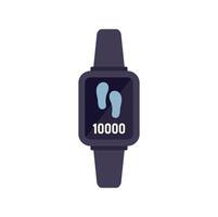 Smartwatch showing 10000 steps walking icon pedometer app interface vector
