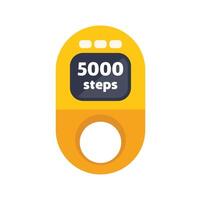 Yellow fitness tracker counting steps on white background vector