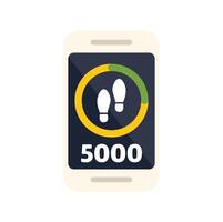 Smartphone showing daily steps walking app interface vector