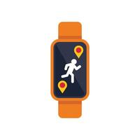 Smartwatch displaying running app with gps tracking vector