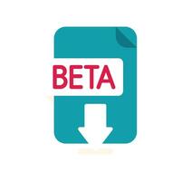 Beta software file downloading with arrow icon vector