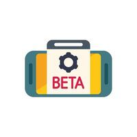 Mobile phone showing beta version software for testing vector