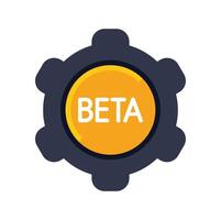 Beta testing software development process gear icon vector