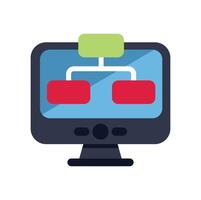 Desktop computer displaying site map for website software development vector