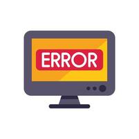 Computer monitor displaying error message on screen vector