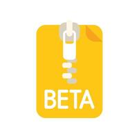 Beta testing software development icon showing bug fixing phase vector